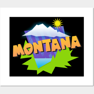 Montana Mountains Graphic Posters and Art